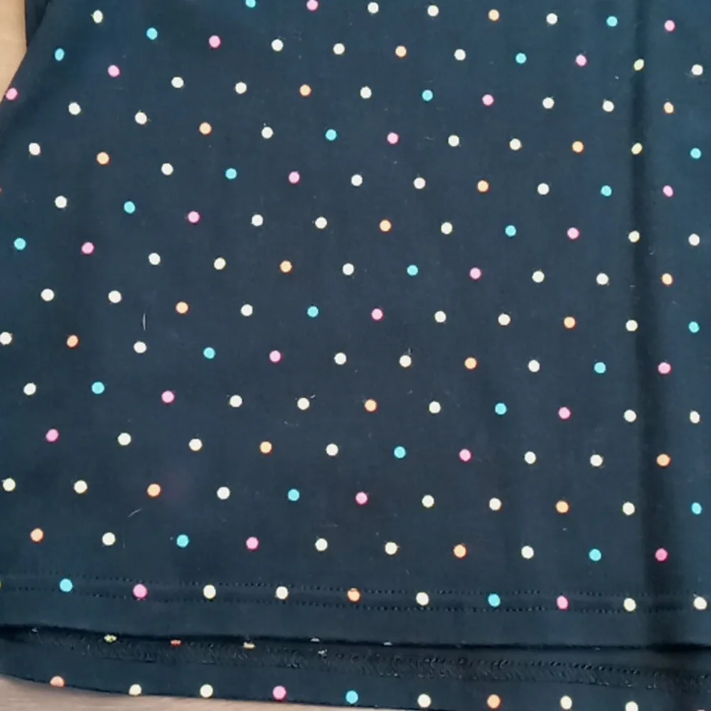 Croft & Barrow Black w Bright Dots Square Neck Tee XL - Picture 5 of 5